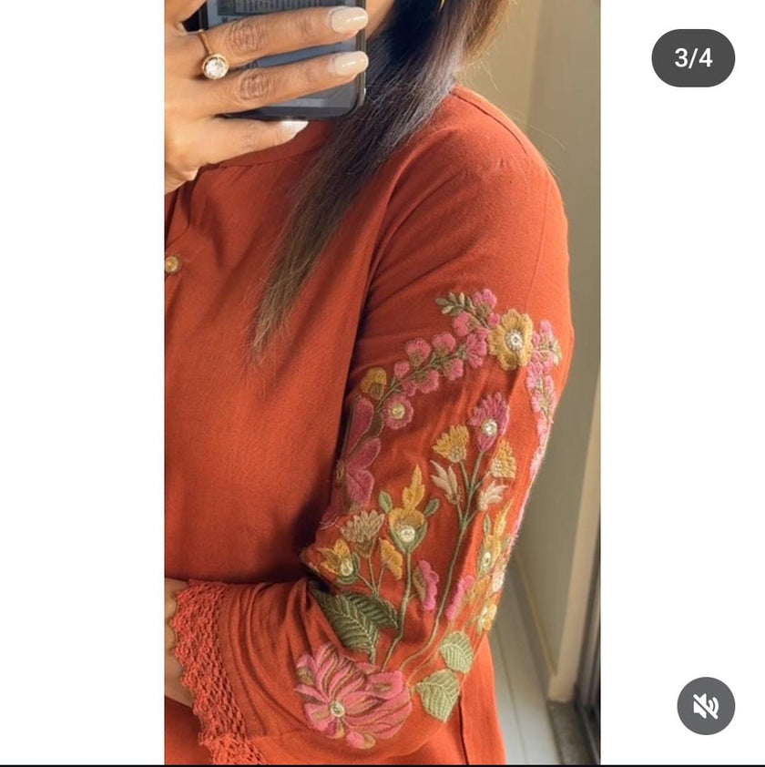 SUNSET GLOW EMBROIDRY CO-ORD SET