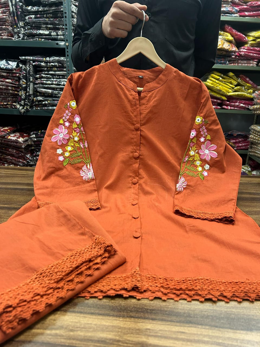 SUNSET GLOW EMBROIDRY CO-ORD SET