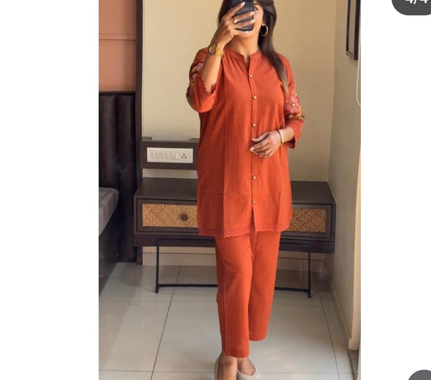 SUNSET GLOW EMBROIDRY CO-ORD SET
